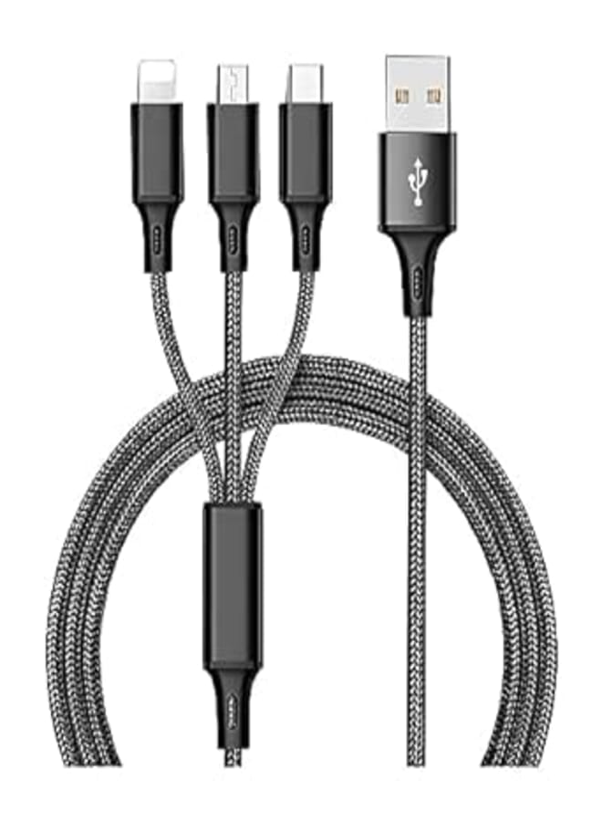 Go-Des Multi USB Charging Cable, 3 in 1 Multiple USB Charger Cable Fast Charging Cord with USB C, Micro USB Port Compatible for Tablets/iPhone/Samsung/Galaxy & Google Pixel